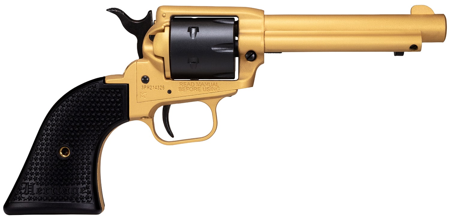 Heritage Mfg Rough Rider 22 LR Revolver 6 Shot 4.75 Gold Cerakote RR22S4-img-0