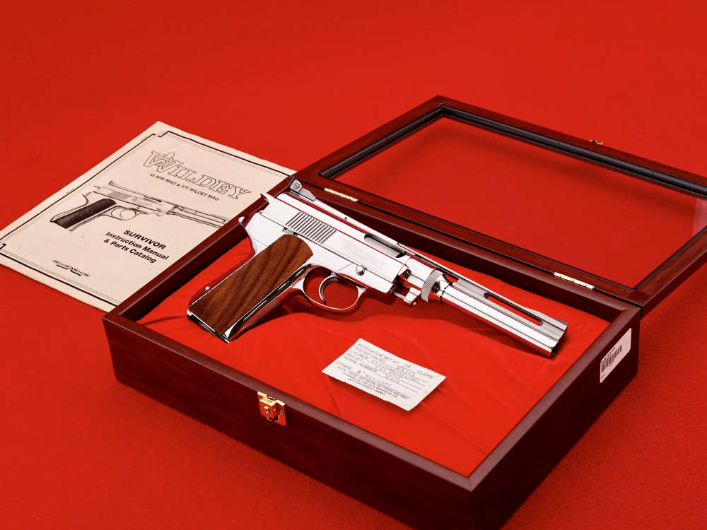 RARE 2008 WILDEY SURVIVOR 8" .45 WINCHESTER MAGNUM MIRROR POLISH STAINLESS-img-34