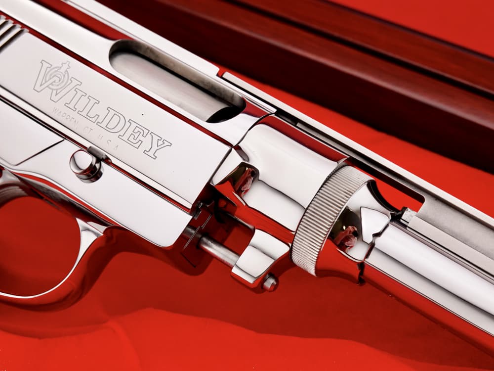 RARE 2008 WILDEY SURVIVOR 8" .45 WINCHESTER MAGNUM MIRROR POLISH STAINLESS-img-6