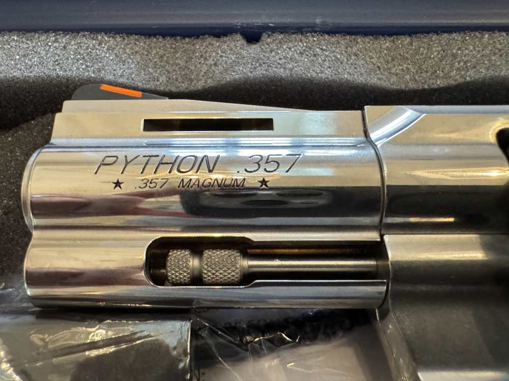 Colt Python SP3WTS 3in Stainless 357 Mag Case+Papers Excellent-img-0