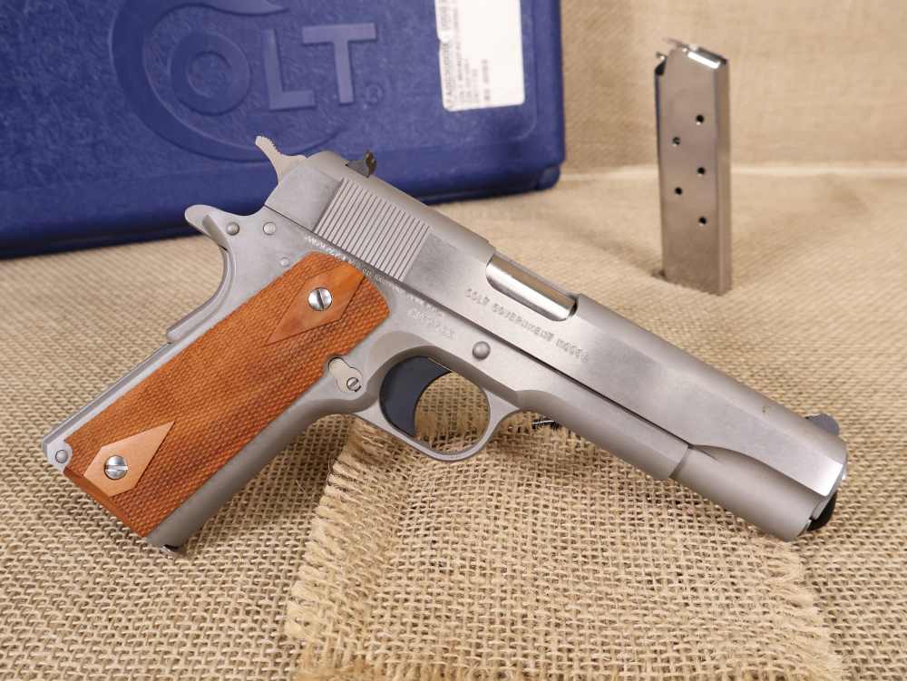 Colt, Government Model 1911, Full-Size, 5" Brushed Stainless Double Diamond-img-10