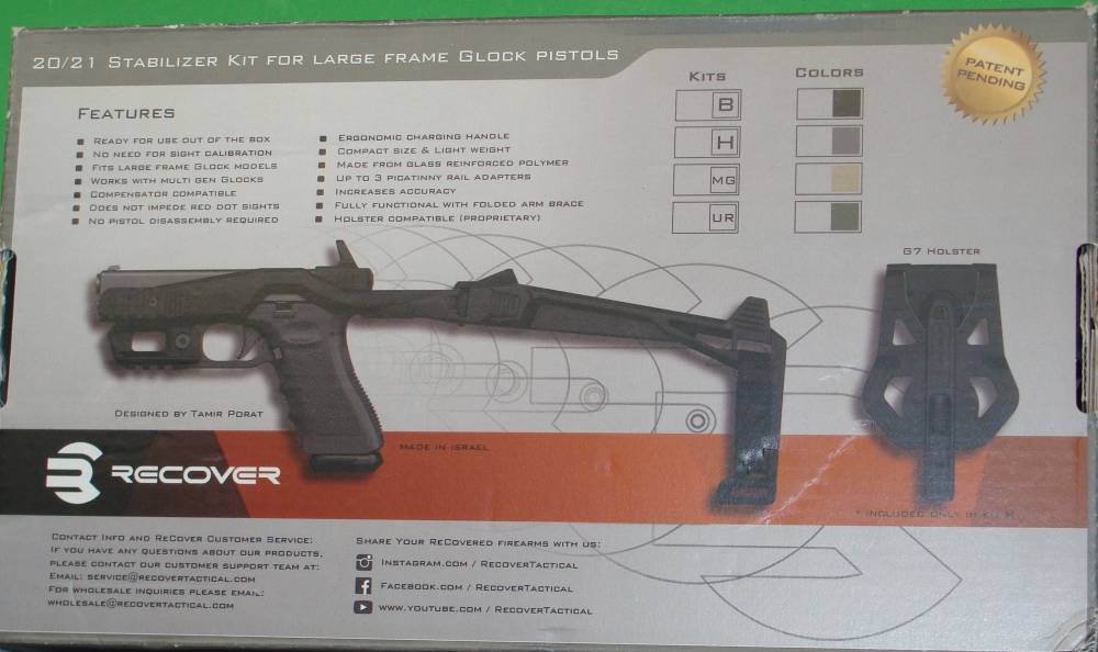 RECOVER TACTICAL BRACE UNIT FOR GLOCK 21 G21, WOLF LAKE 9" BARREL, EXTENDED-img-12