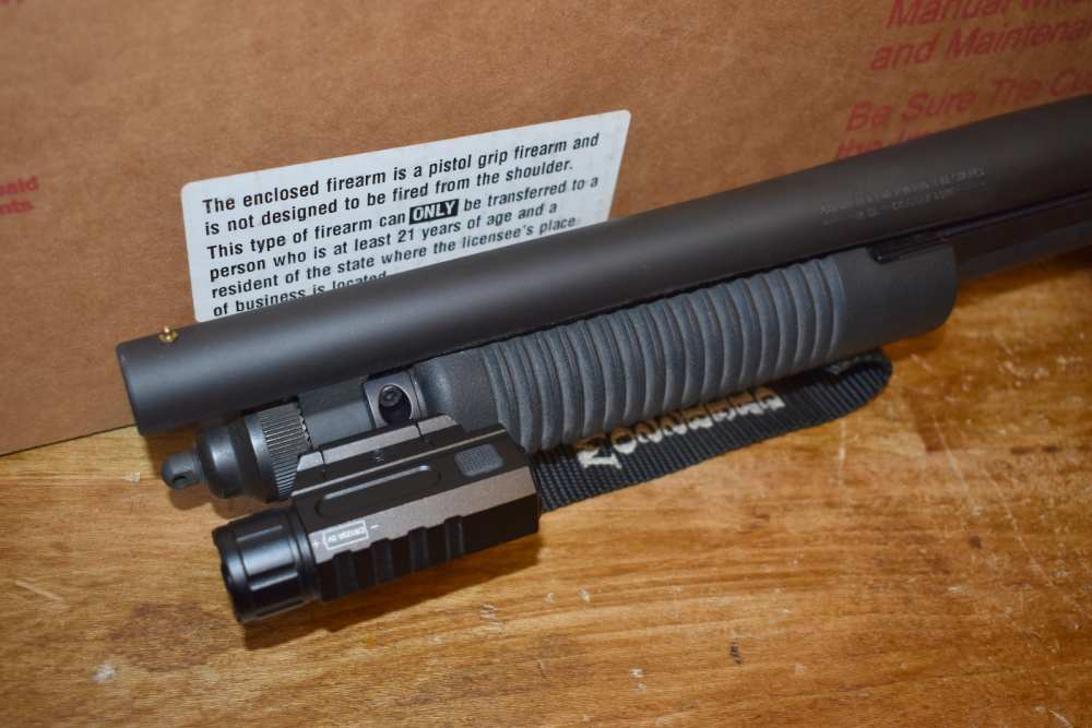 Mossberg 590 Shockwave 12 Gauge 14" Pump Crimson Trace Laser Saddle Bundle-img-2