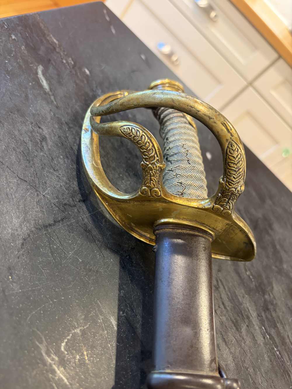 Antique US Officer Grade Model 1840 Cavalry Saber WKC Etched Blade -img-7