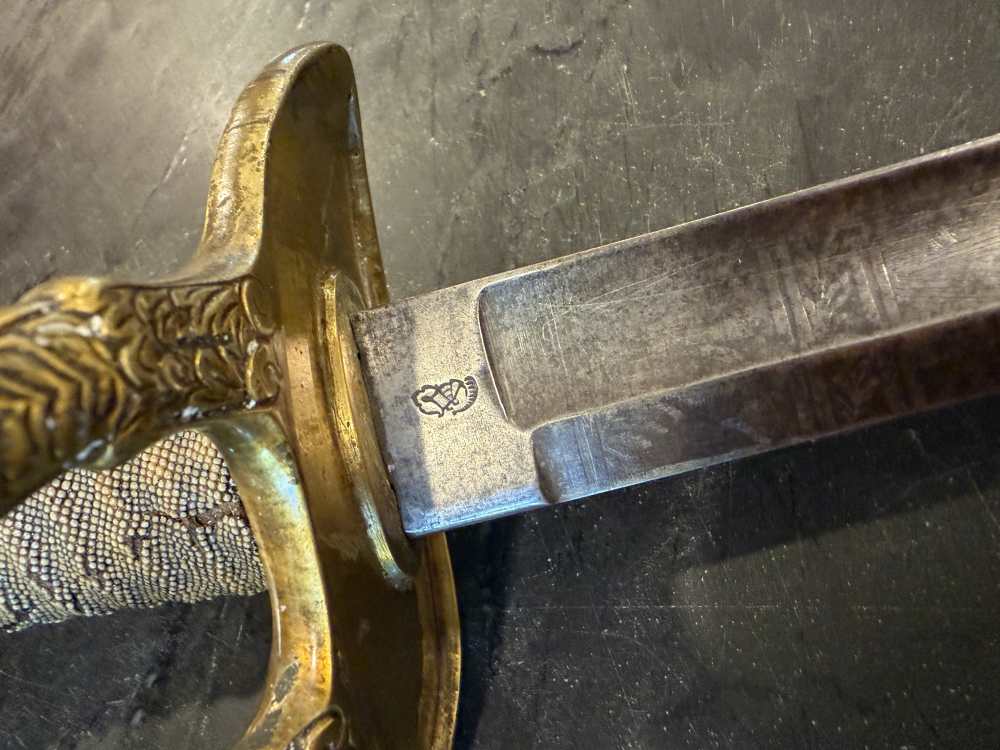 Antique US Officer Grade Model 1840 Cavalry Saber WKC Etched Blade -img-8
