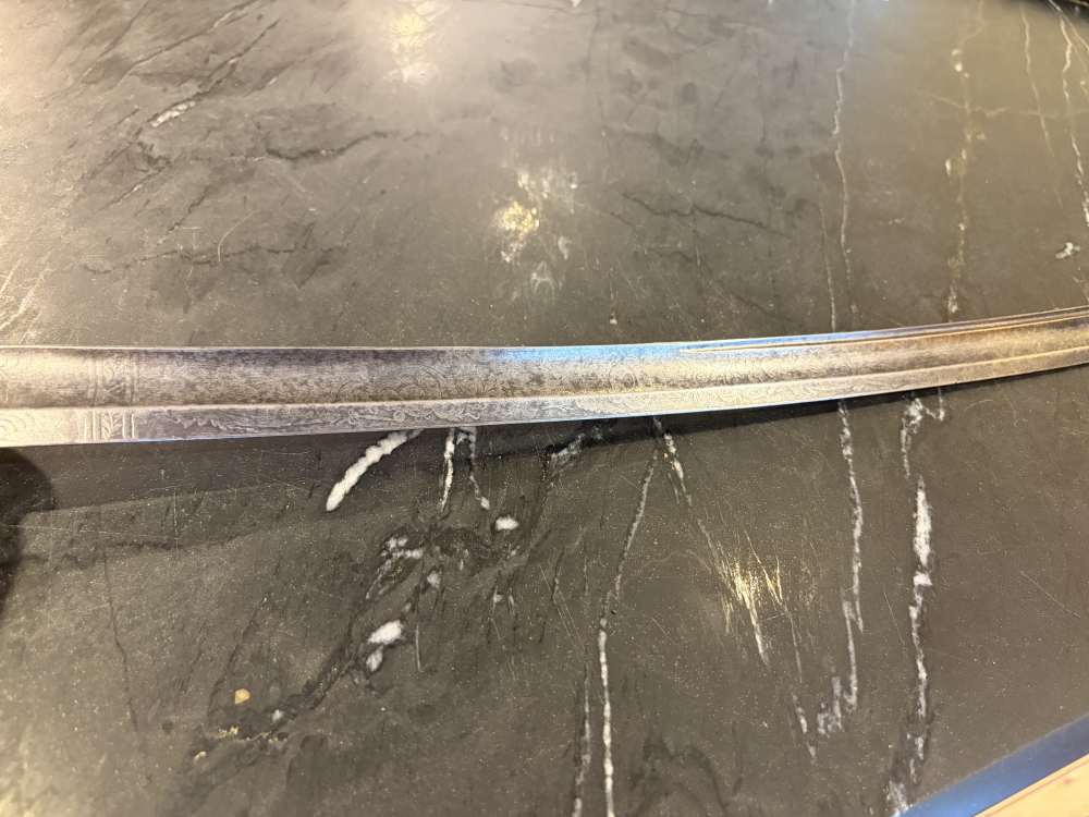 Antique US Officer Grade Model 1840 Cavalry Saber WKC Etched Blade -img-6