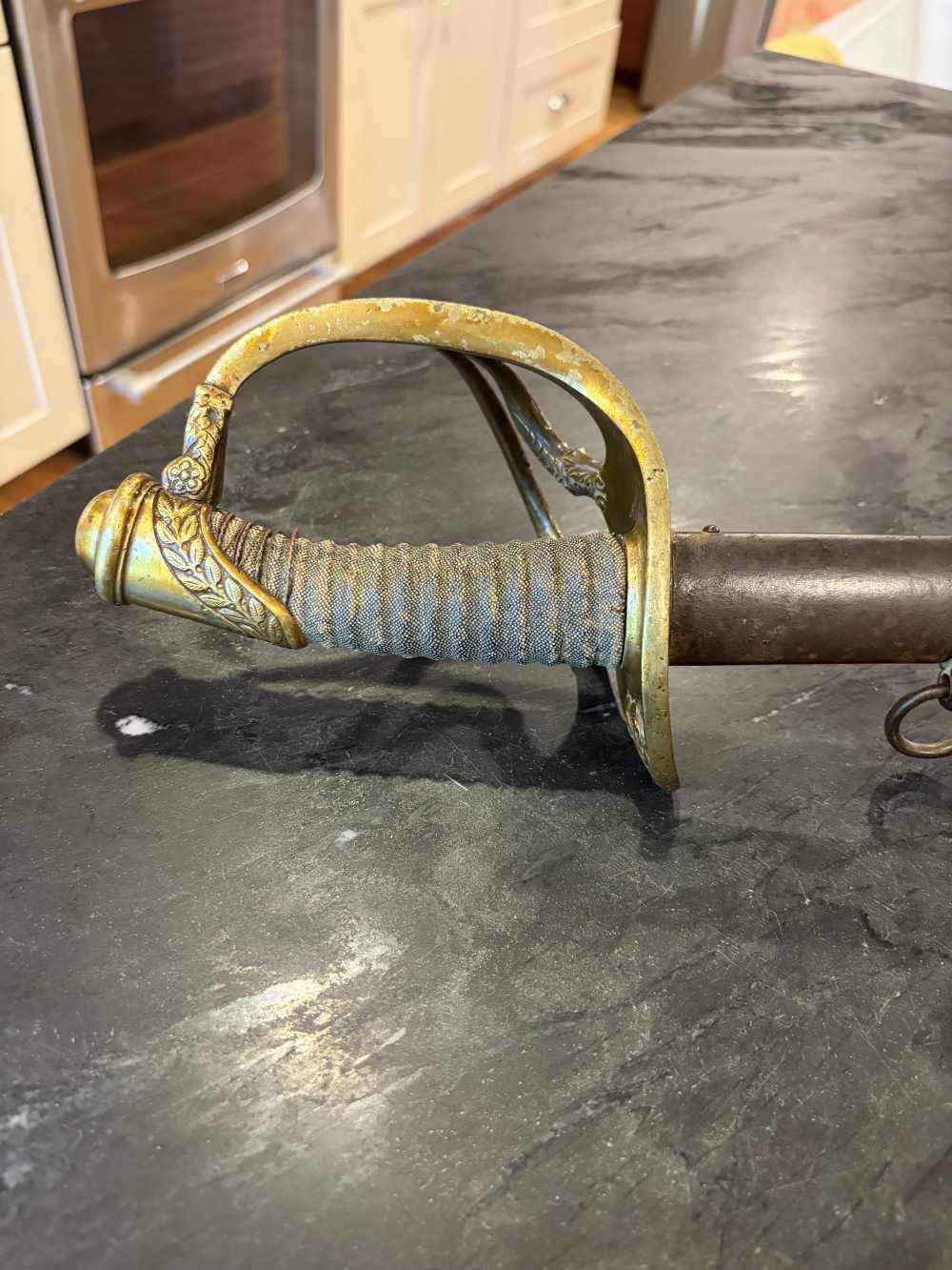 Antique US Officer Grade Model 1840 Cavalry Saber WKC Etched Blade -img-9