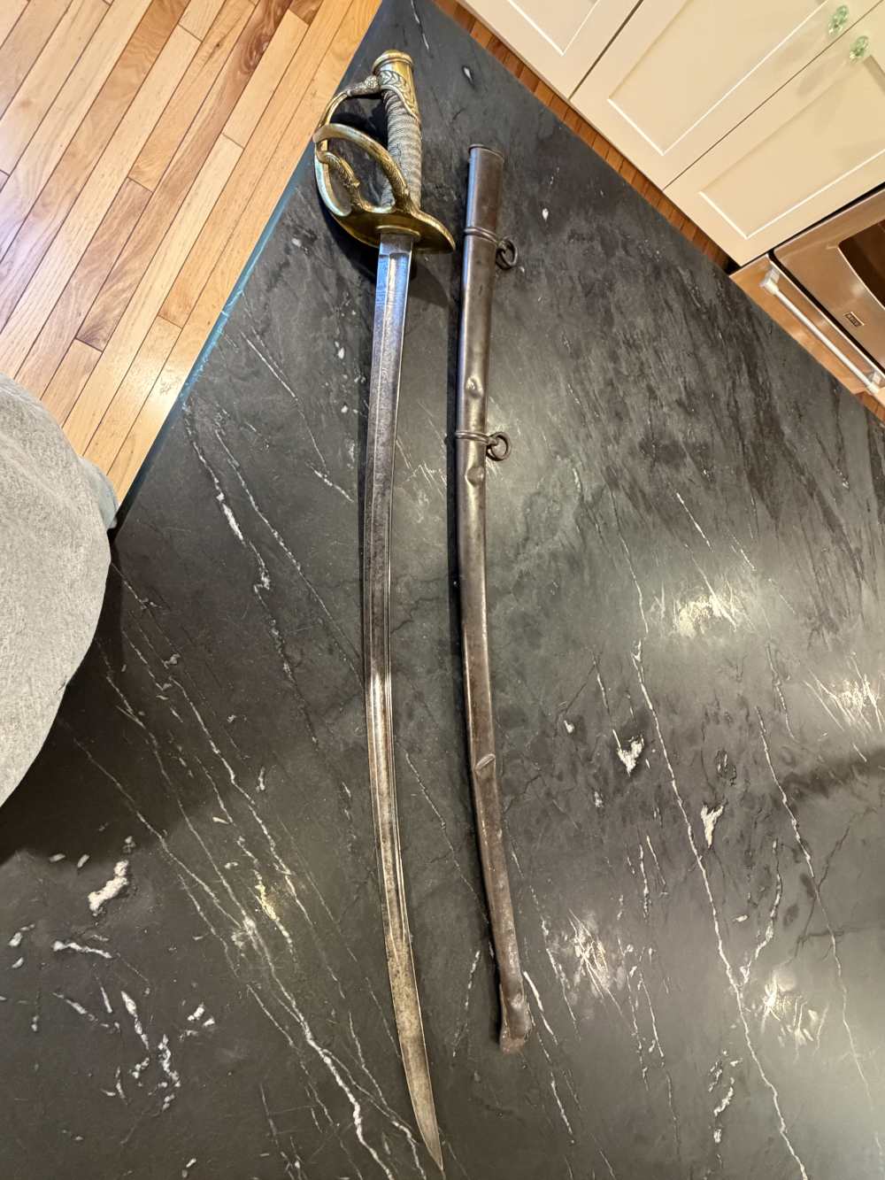 Antique US Officer Grade Model 1840 Cavalry Saber WKC Etched Blade -img-11