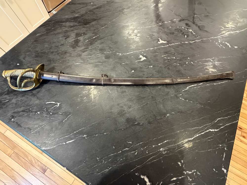 Antique US Officer Grade Model 1840 Cavalry Saber WKC Etched Blade -img-10