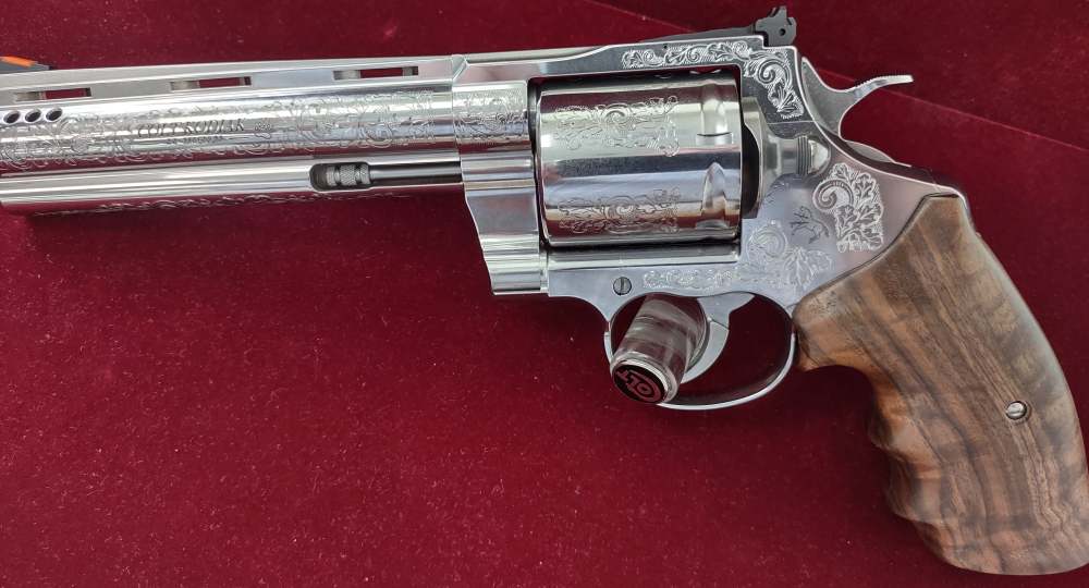  Colt Kodiak .44 Magnum 6" Stainless Steel Custom Shop Engraved Revolver -img-0