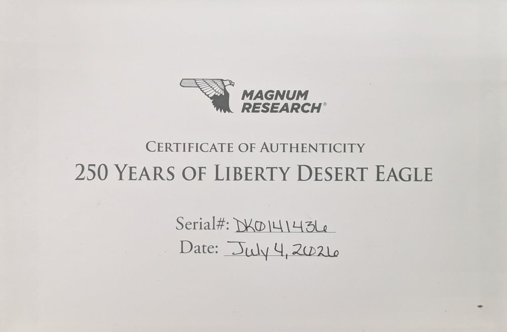 DESERT EAGLE 250 YEARS OF LIBERTY ONLY 100 MADE CUSTOM 50AE MAGNUM RESEARCH-img-17