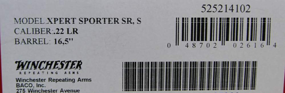 NIB WINCHESTER XPERT SPORTER SR BOLT RIMFIRE RIFLE 22LR 16.5" BRL 525214102-img-4