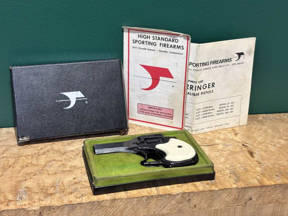 High Standard Double Action Two Shot Derringer .22 Mag W/ Orig Box-img-0
