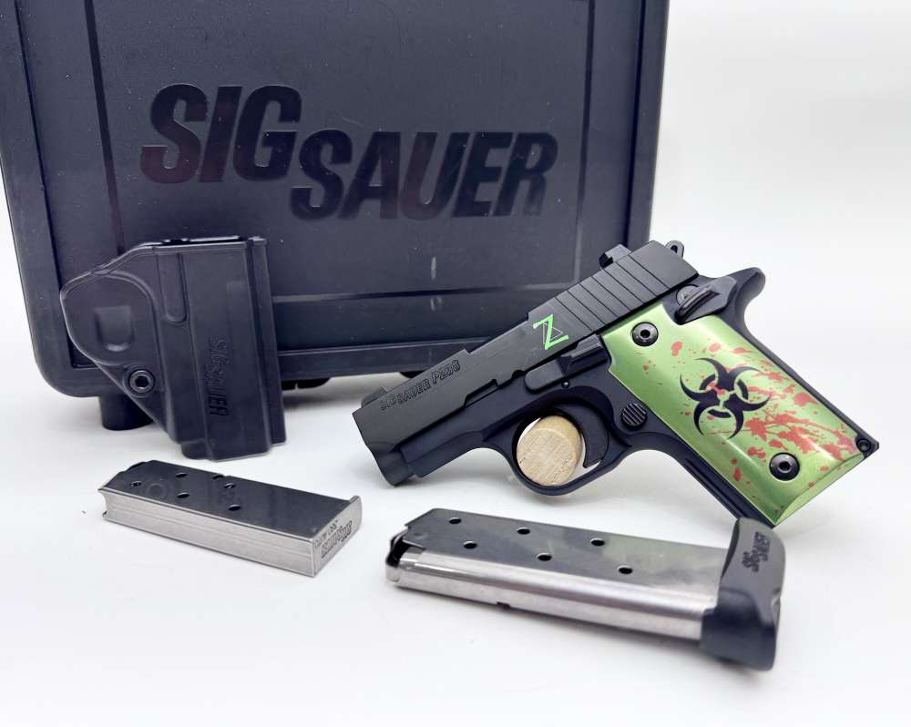 Sig Sauer P238 Zombie Edition 380ACP (2) Mags Nite Sights w/ Factory Case-img-0