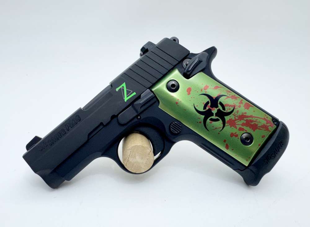 Sig Sauer P238 Zombie Edition 380ACP (2) Mags Nite Sights w/ Factory Case-img-1