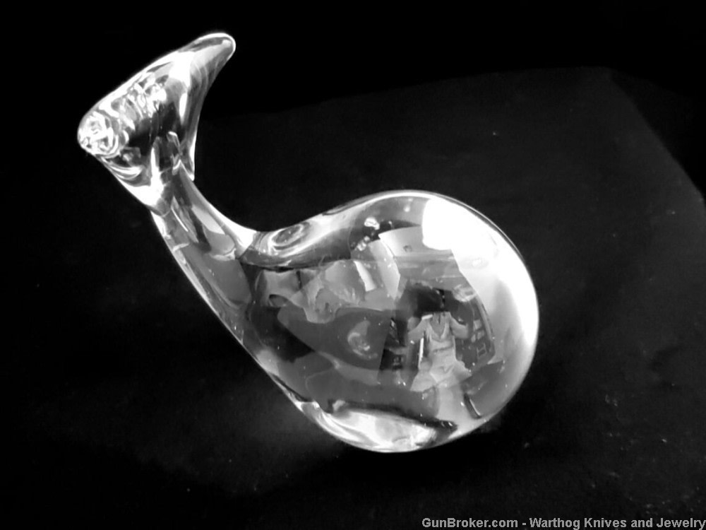 4 Vintage Solid Crystal Figural Animal Paperweights.  Art Glass.-img-2