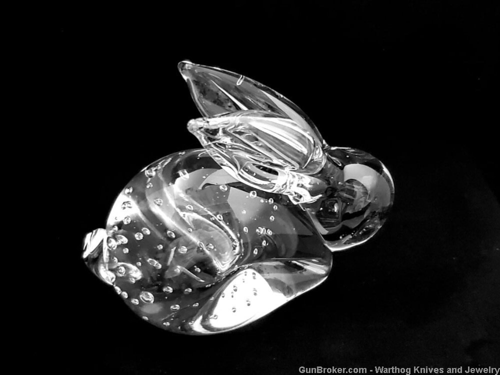 4 Vintage Solid Crystal Figural Animal Paperweights.  Art Glass.-img-1