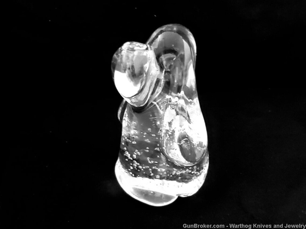 4 Vintage Solid Crystal Figural Animal Paperweights.  Art Glass.-img-5