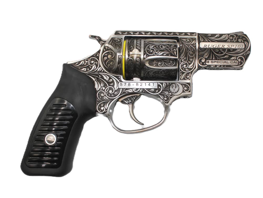 NEW! Ruger sp101 .38sp Custom scroll engraving -img-7