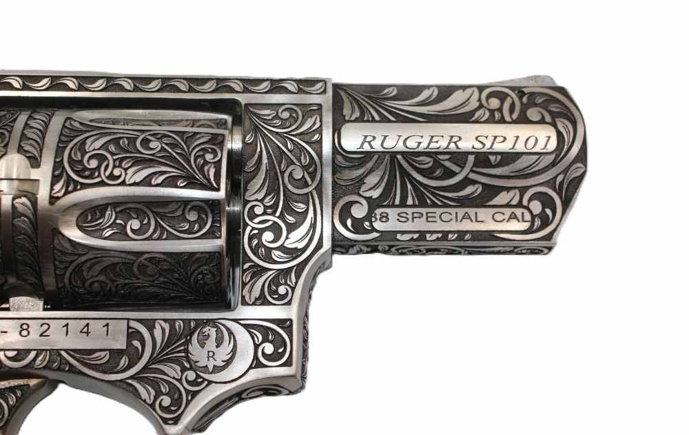 NEW! Ruger sp101 .38sp Custom scroll engraving -img-10