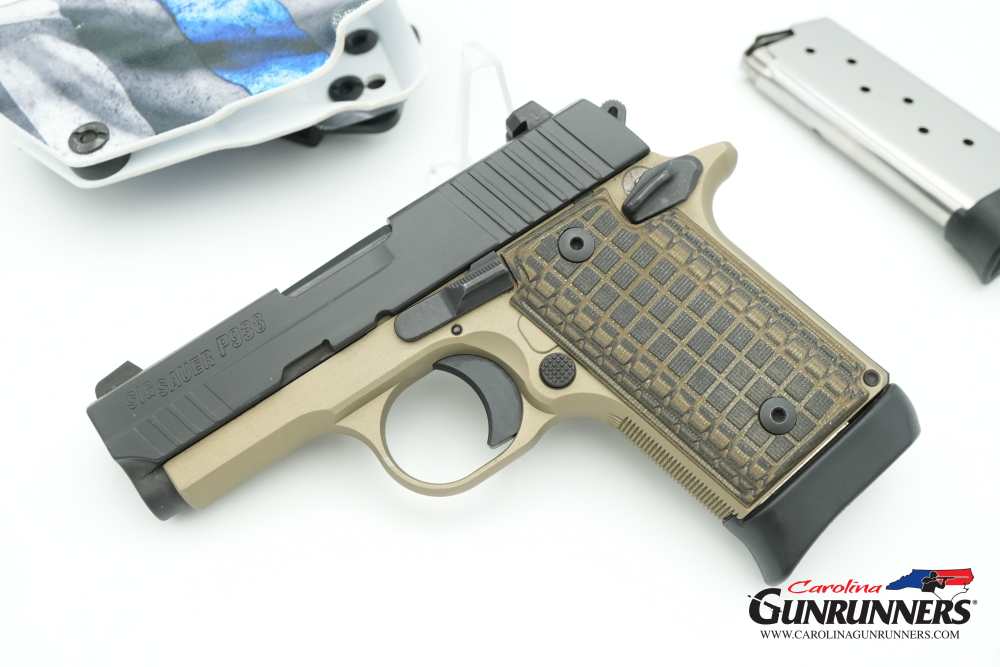 SIG Sauer P938 Semi-Auto Pistol 9mm 3" Barrel Tan Black G10 Grips-img-0