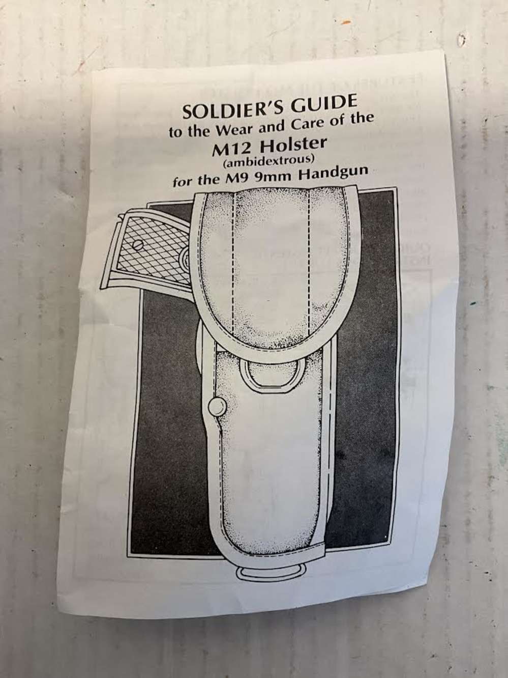 M12 Pistol Holster by Cathey Enterprises (NEW with Soldier's Guide)-img-3