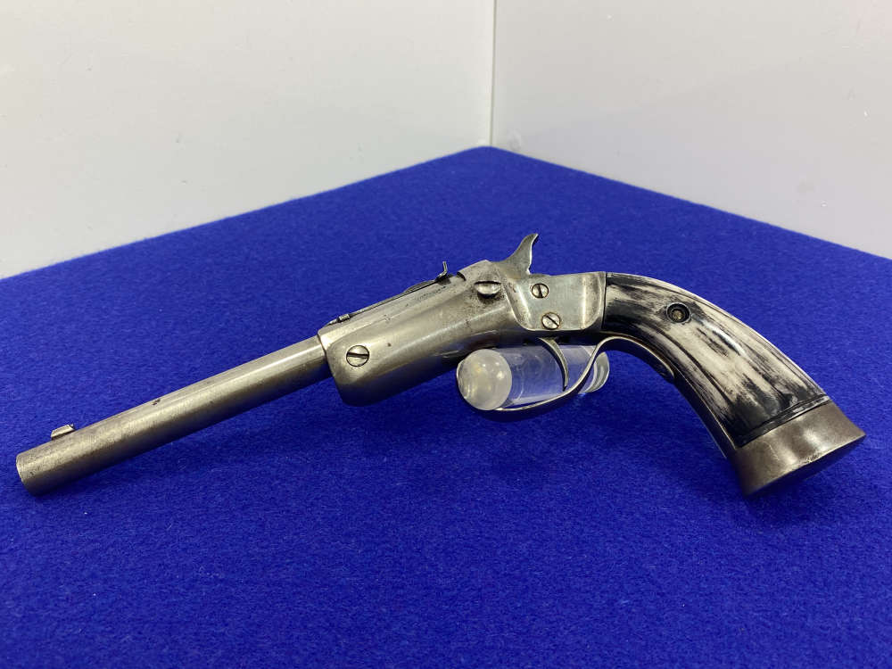 Stevens Tip-Up Target Pistol .22 RF Nickel 6" *ANTIQUE SINGLE-SHOT*-img-3