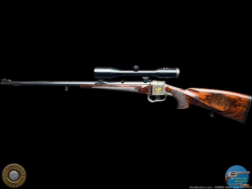 JAGDWAFFEN HAMBRUSCH DELUXE HEEREN ACTION 243 - FULLY ENGRAVED- OCTAGON BBL-img-0