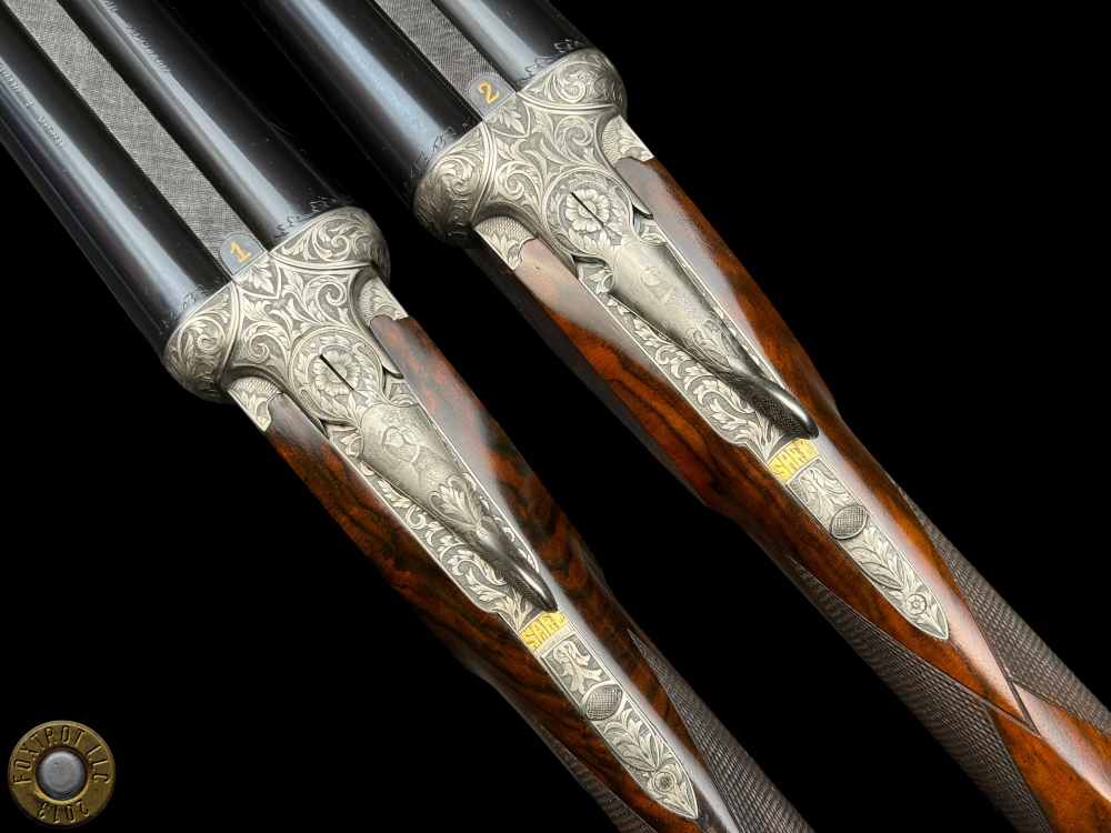 EXHIBITION PAIR - TOMASONI ENGRAVED - PERUGINI & VISINI 20 GA 3" - 30" BBLS-img-13