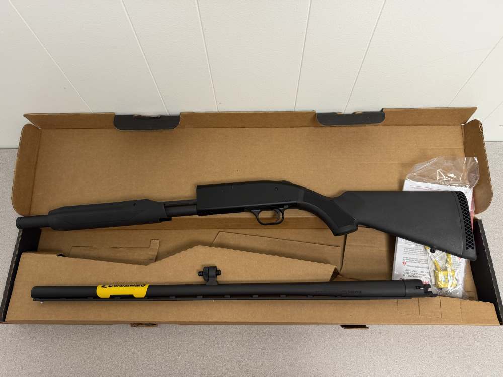 Mossberg 500, 12 GA, 28", Accu Chokes, Synthetic Stock-img-1