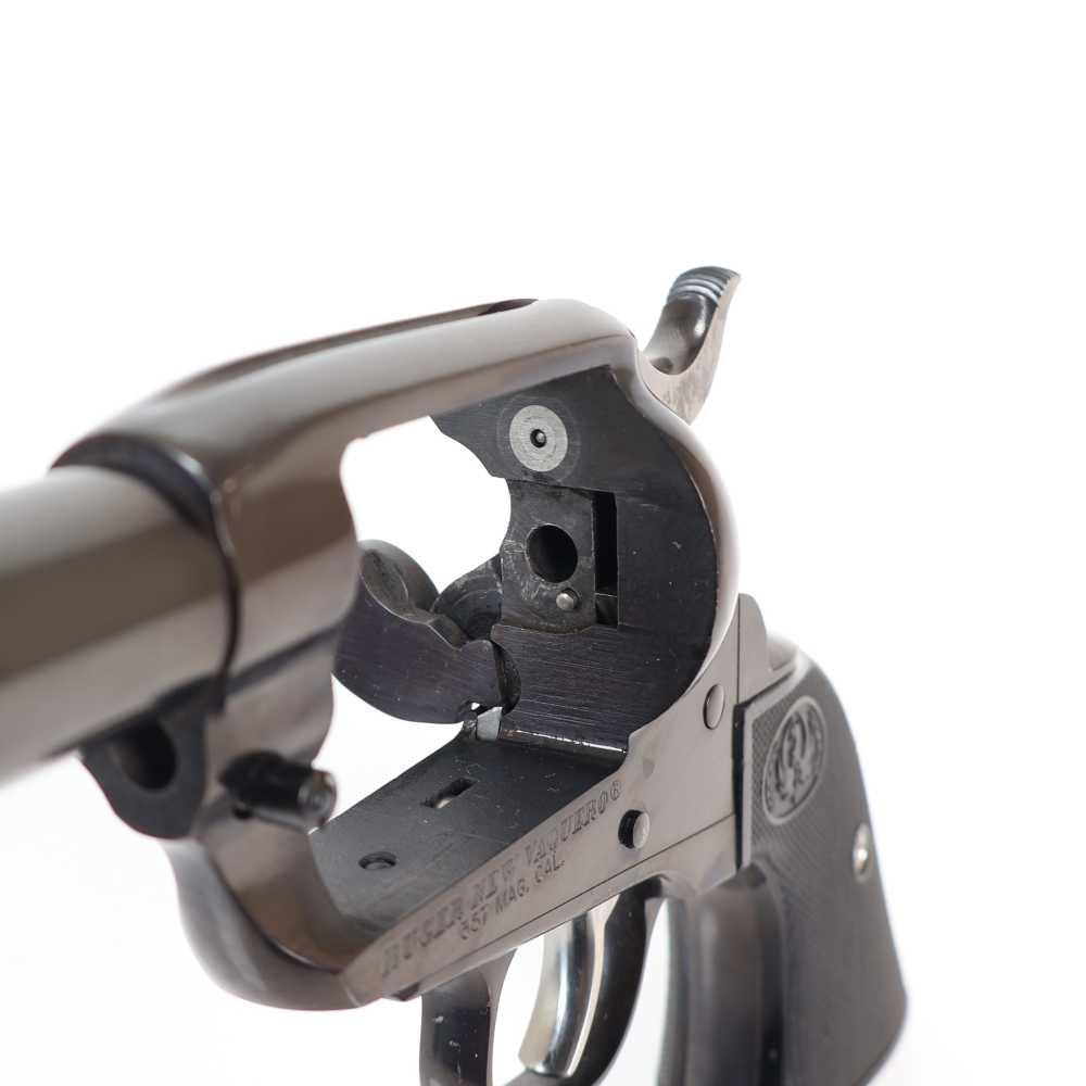 Ruger New Vaquero 357 Magnum 5.5” BBL, 6 Round Cylinder, Blued/Black Grips!-img-11