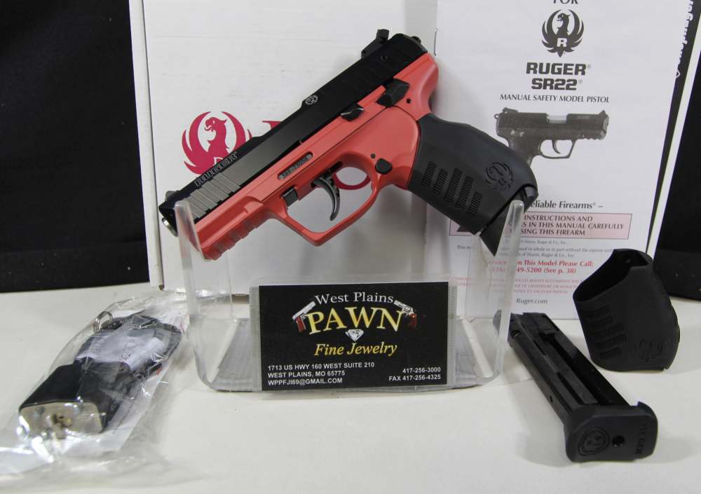 NIB RUGER SR22P TWO TONE BLK/RED RIMFIRE PISTOL 22LR, 3.5" BRL 10 RND 03622-img-0