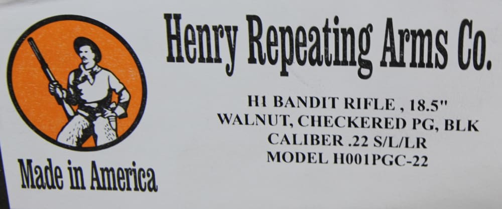 NIB HENRY H1 BANDIT LEVER ACTION RIFLE, 22LR, 18.5" BRL, 15 RND H001PGC-22-img-4
