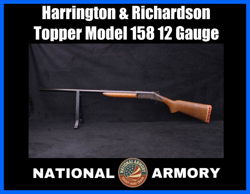 Harrington & Richardson Topper Mod 158 12 GA 28" Walnut Blued Case Hardened-img-0