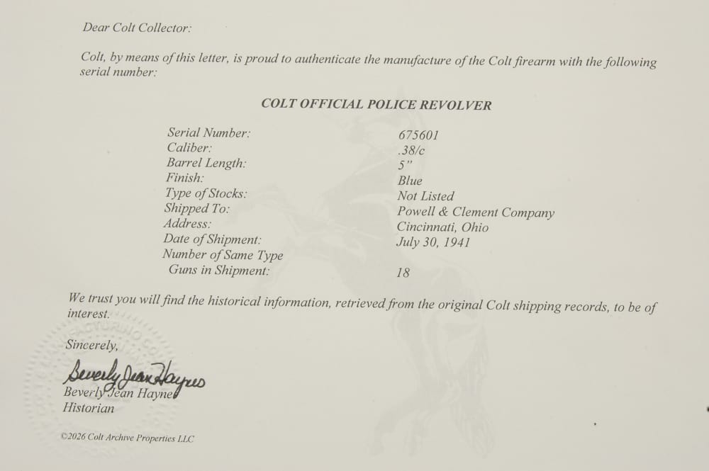 Colt Official Police .38 Spl. ANIB WW2 Era 1941 mfg. Factory Letter NO RES.-img-4