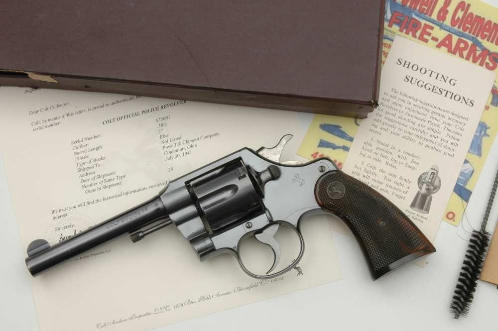 Colt Official Police .38 Spl. ANIB WW2 Era 1941 mfg. Factory Letter NO RES.-img-0