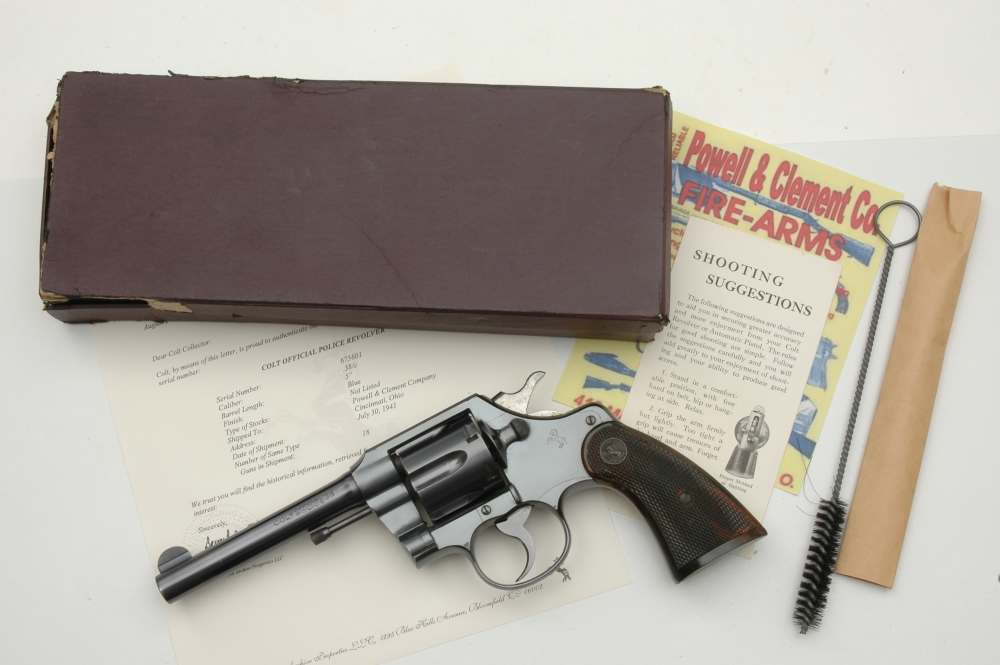 Colt Official Police .38 Spl. ANIB WW2 Era 1941 mfg. Factory Letter NO RES.-img-1
