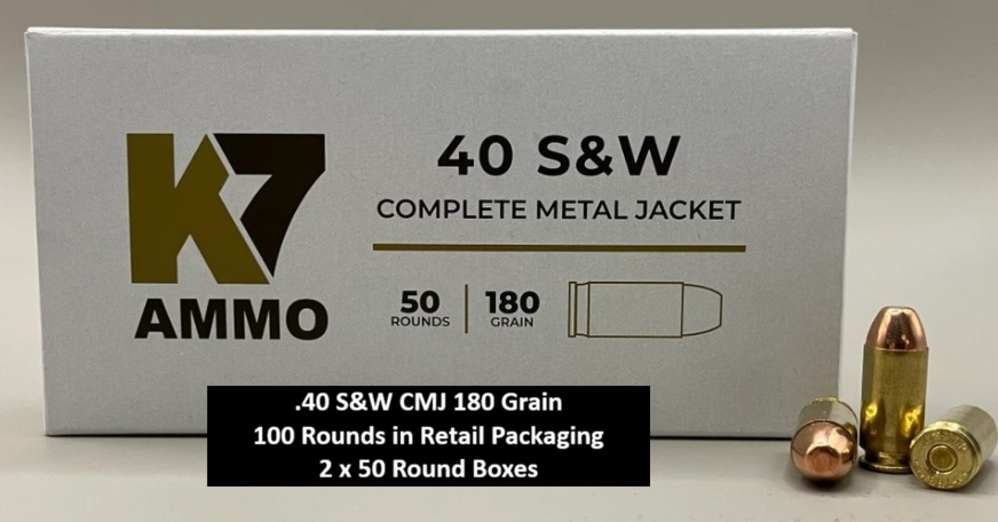 40 S&W 180 Grain RNFP CMJ ammunition, 100 round pack.-img-0