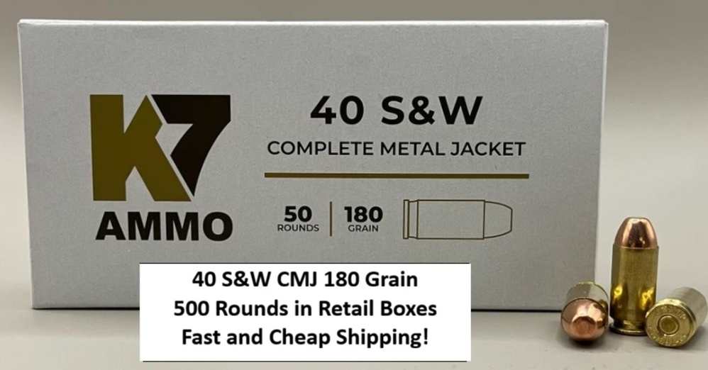 40 S&W 180 Grain RNFP CMJ ammunition, 500 round pack.-img-0