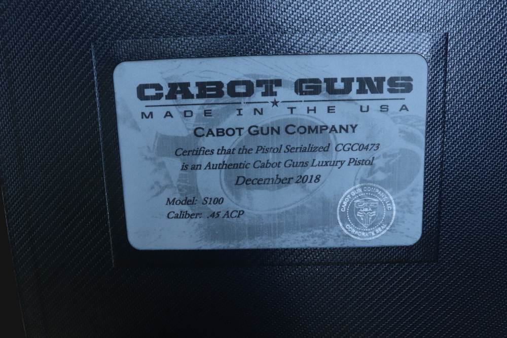 Cabot Guns S100 Black Ice/Case Hardened .45 ACP - As New - 2018-img-17
