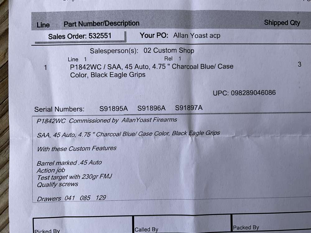Colt Single Action Army SAA, Custom Shop Order, .45ACP, 3 Consecutive s/n’s-img-13