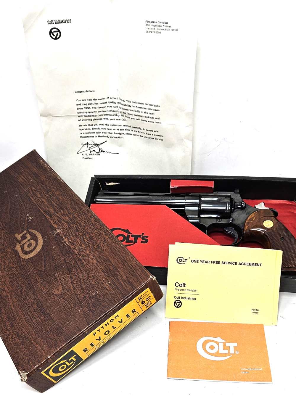 Colt Python .357 Magnum 6" Vent Rib 1966 Post-Transition - Box SN Match-img-1