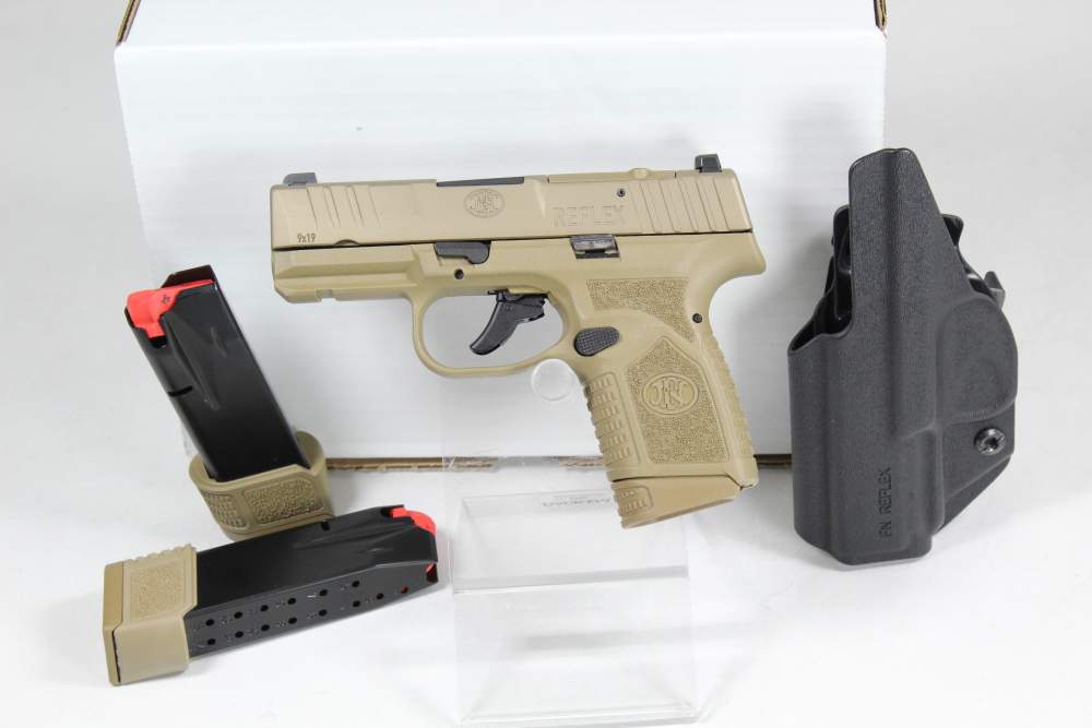 FN Reflex MRD 9mm FDE Compact Conceal Carry Semi Auto Optic Ready Pistol-img-0