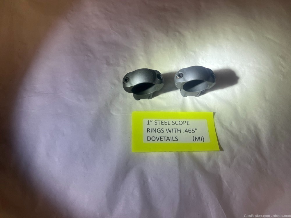 1" High Steel Scope Rings With .465" Dovetails-img-0