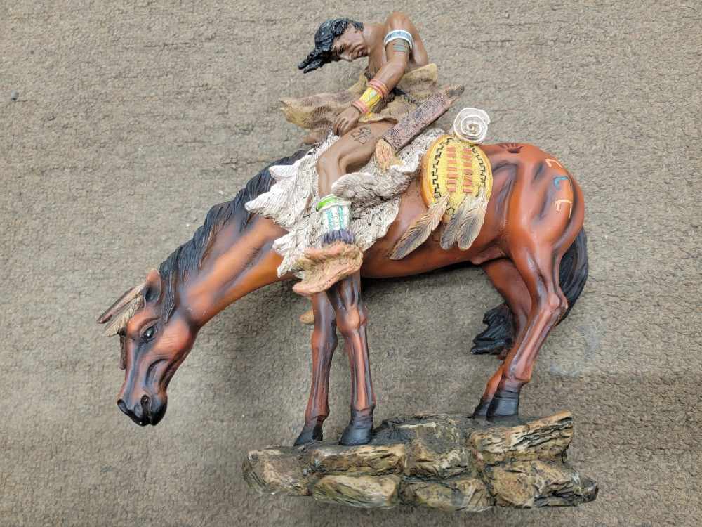 Remington Fraser Native American "End Of the Trail" Art Figure-img-0