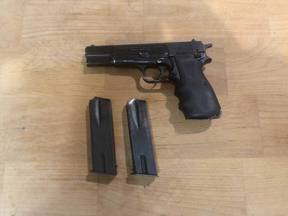 FN Browning Hi Power C&R, aluminum frame, 2 mags, holster, box.-img-1