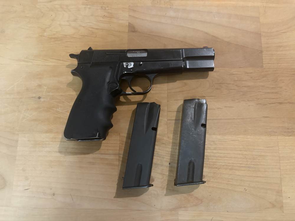 FN Browning Hi Power C&R, aluminum frame, 2 mags, holster, box.-img-2