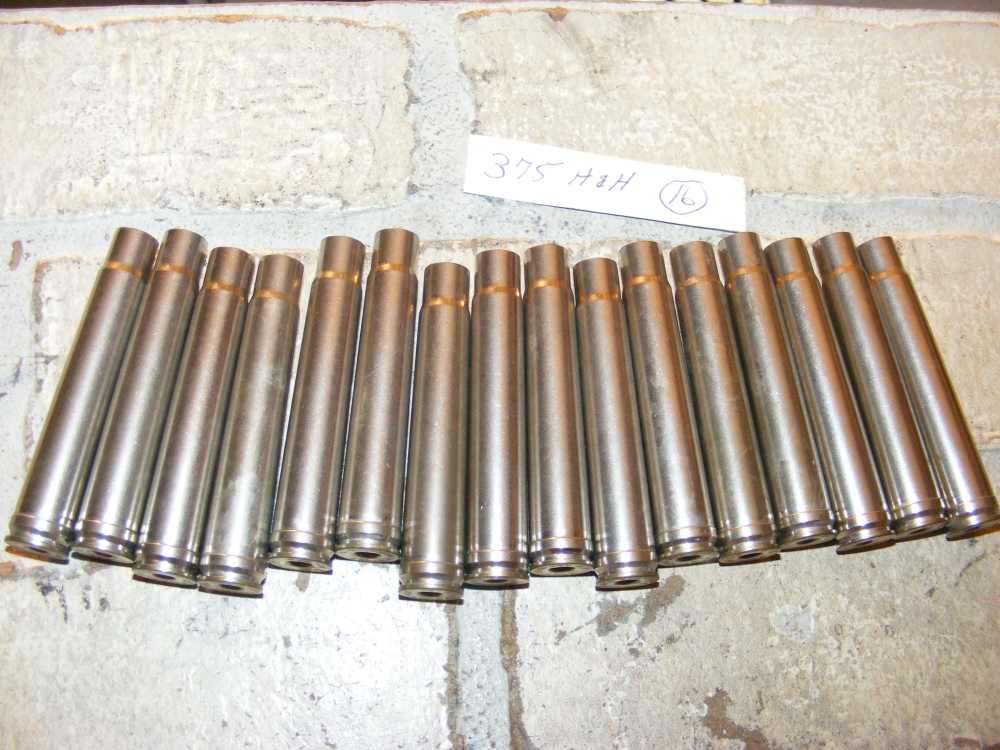 16 .375 H&H Magnum Cases for Rifle Reloader Nickel Plated-img-1