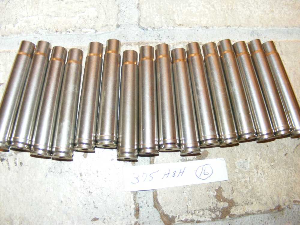 16 .375 H&H Magnum Cases for Rifle Reloader Nickel Plated-img-3