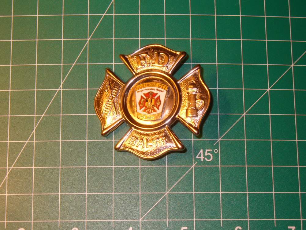 Vintage Baltimore City Maryland Fire Department Silver Badge-img-0